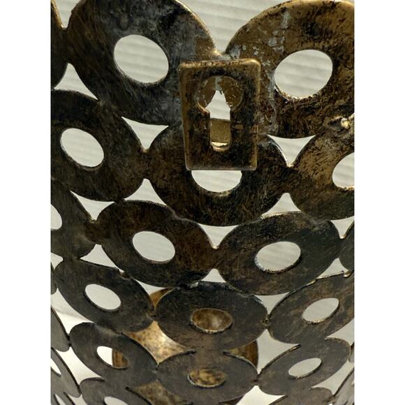 Bronzed Metal Candle Holder Wall Sconce Ornate Modern Industrial, Free Standing - Picture 7 of 9